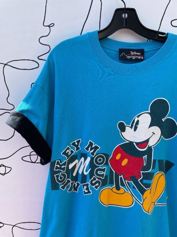 product details: FUN CONTRAST SLEEVE MICKEY MOUSE GRAPHIC PRINT T-SHIRT photo