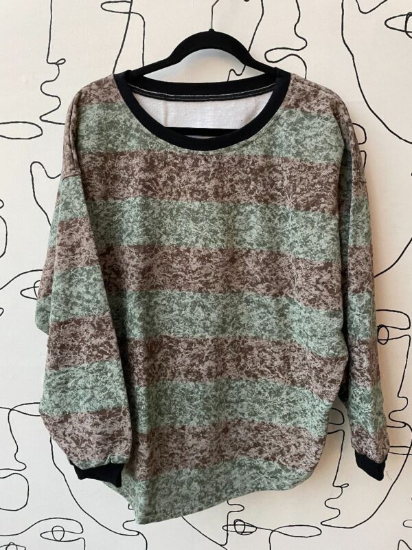 product details: DEADSTOCK 1980S ALLOVER STRIPED MINERAL WASH PRINT SWEATSHIRT photo