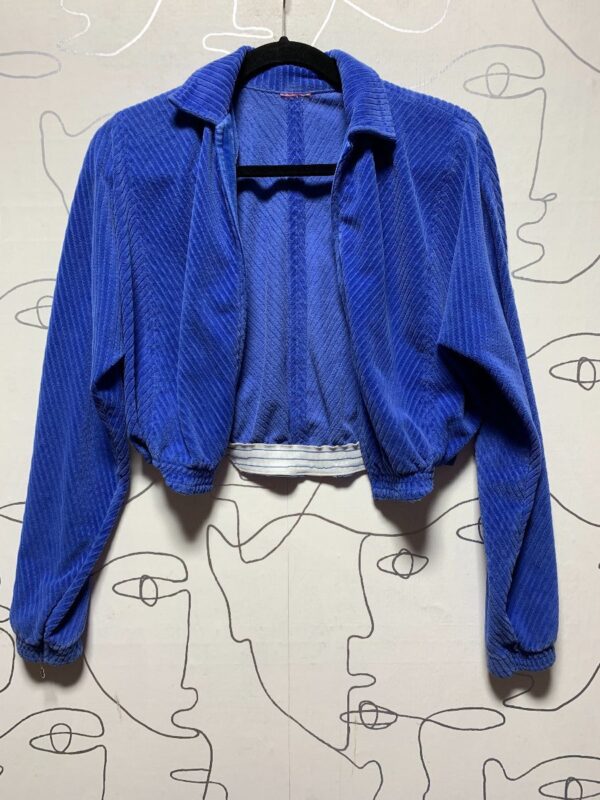 product details: ADORABLE CROPPED CORDUROY OPEN COLLARED CARDIGAN JACKET photo