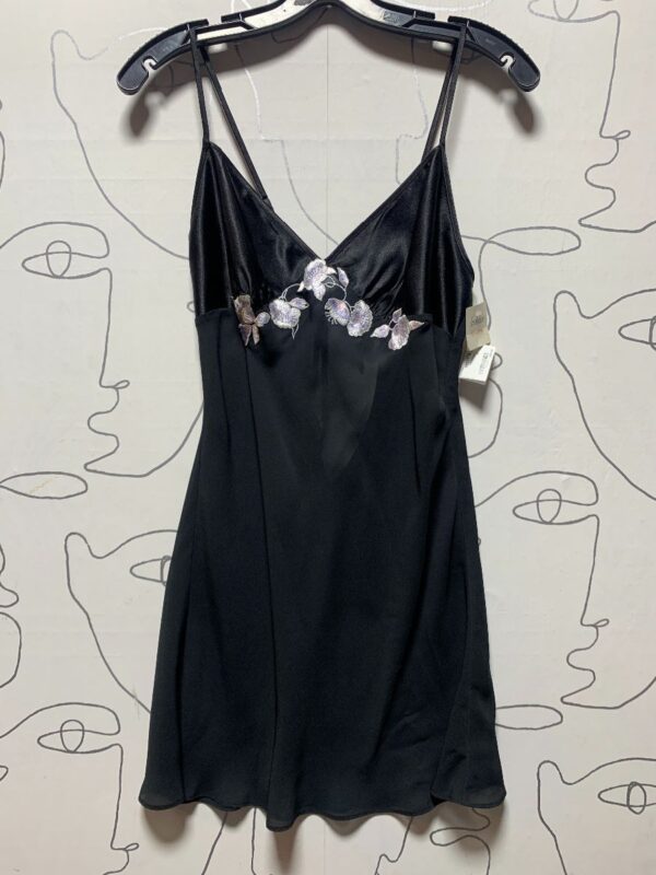 product details: DEADSTOCK NWT EMBROIDERED SHEER PANEL SLIP DRESS photo