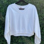 DEADSTOCK 1980S CROPPED V NECK PULLOVER SWEATSHIRT AS-IS