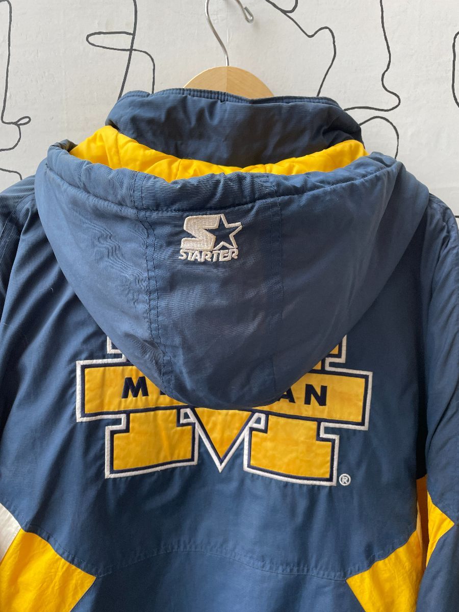 Michigan Starter Jacket University of MICHIGAN Jacket 90s Hooded Windbreaker, Shop Exile