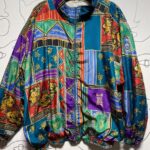 1980S-90S PATCHWORK PRINT WINDBREAKER AS-IS