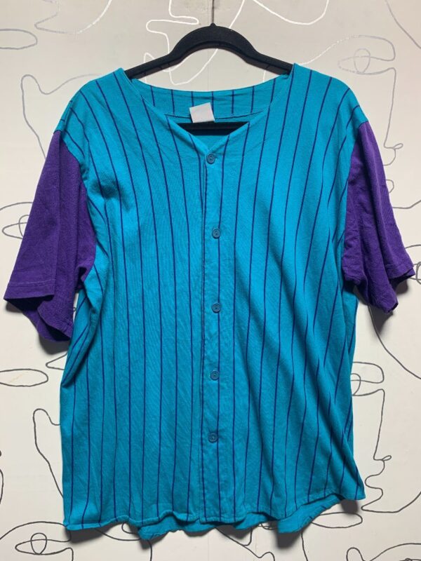product details: CHAROLETTE HORNETS COLORWAY PINSTRIPE COTTON BASEBALL JERSEY photo