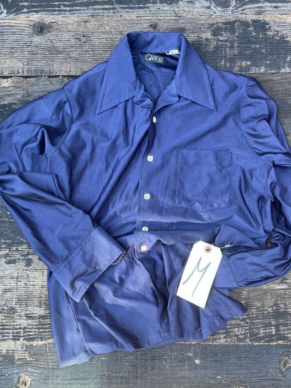product details: 1970S POLYESTER SHIRT WITH FRONT POCKET & SQUARE BUTTONS photo