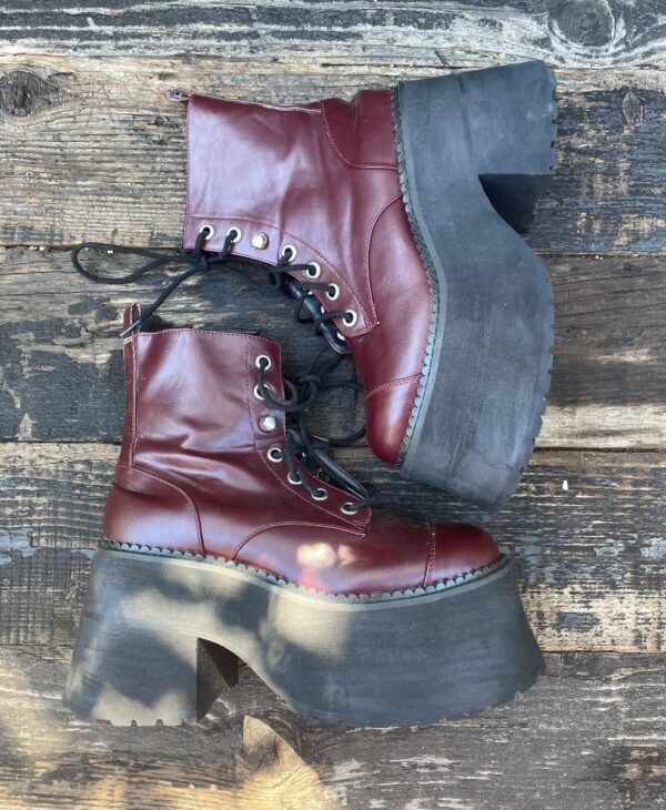 product details: RAD Y2K CHUNKY PLATFORM LACE-UP COMBAT BOOTS photo