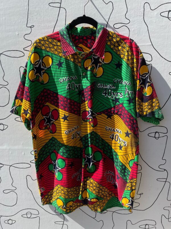 product details: GHANA 40 YEAR ANNIVERSARY SINGLE POCKET COLLARED BUTTON UP SHIRT photo