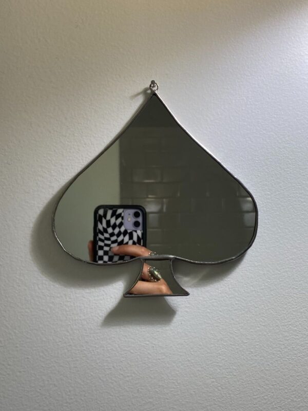 product details: LARGE SPADE MIRROR HANGING WALL DECOR photo