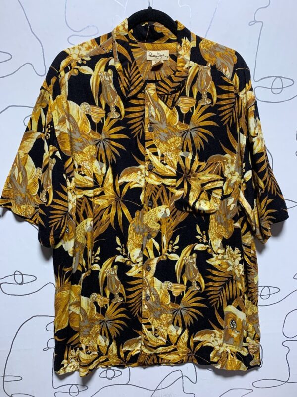 product details: PARROT BEER AND PALM TREE PRINT HAWAIIAN SHIRT photo