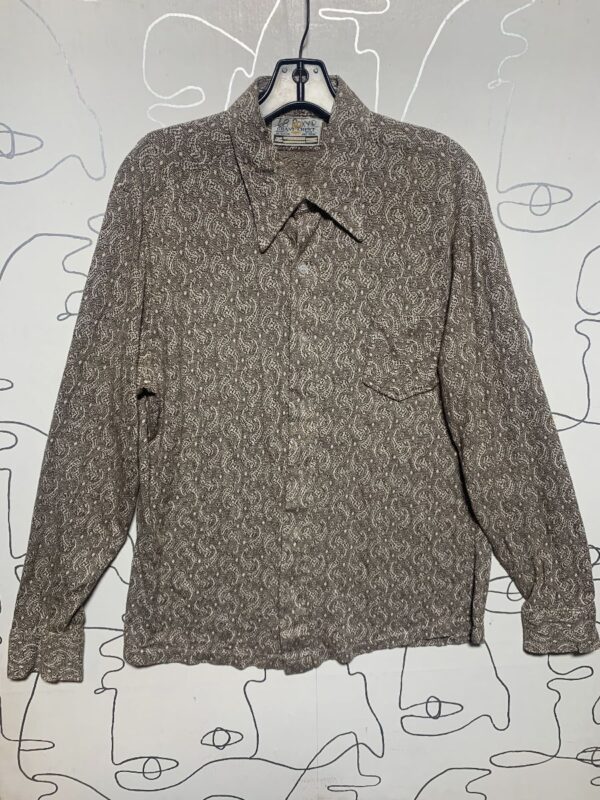 product details: 1970S VINTAGE ALL OVER PRINT PAISLEY BUTTON UP KNIT LONG SLEEVE photo