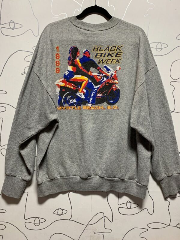 product details: BLACK BIKE WEEK BACK GRAPHIC CREW NECK SWEATER photo