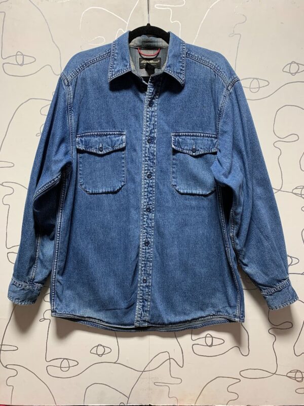 product details: FLANNEL LINED LONG SLEEVE DENIM SHIRT OVERSHIRT photo