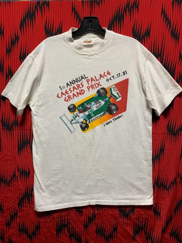 product details: 1ST ANNUAL CAESARS PALACE GRAND PRIX FORMULA ONE OCT 81 I WAS THERE BEEFY T T-SHIRT photo