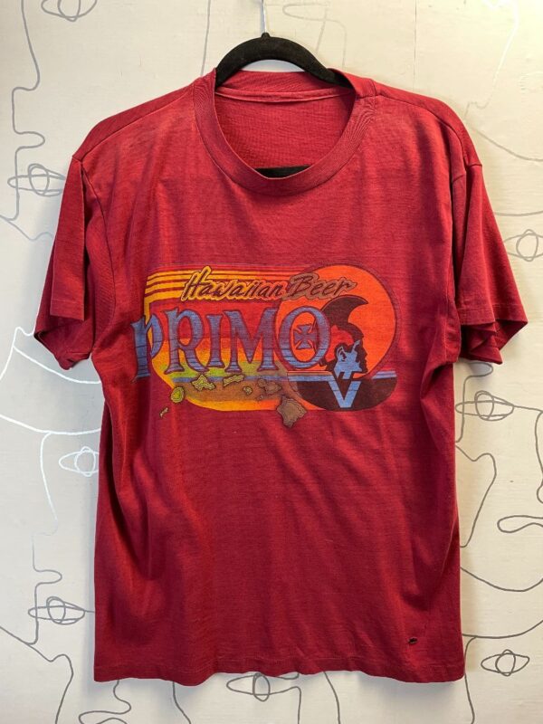 product details: PAPER THIN T-SHIRT FADED PRIMO HAWAIIAN BEER GRAPHIC SINGLE STITCH photo