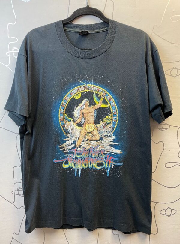 product details: T-SHIRT 1990S JOHN KAY & STEPPENWOLF RISE & SHINE 1990 TOUR AS-IS photo