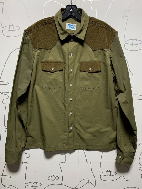 product details: WESTERN STYLE BUTTON UP LIGHT WEIGHT JACKET NYLON, CORDUROY PEARL SNAP BUTTONS photo