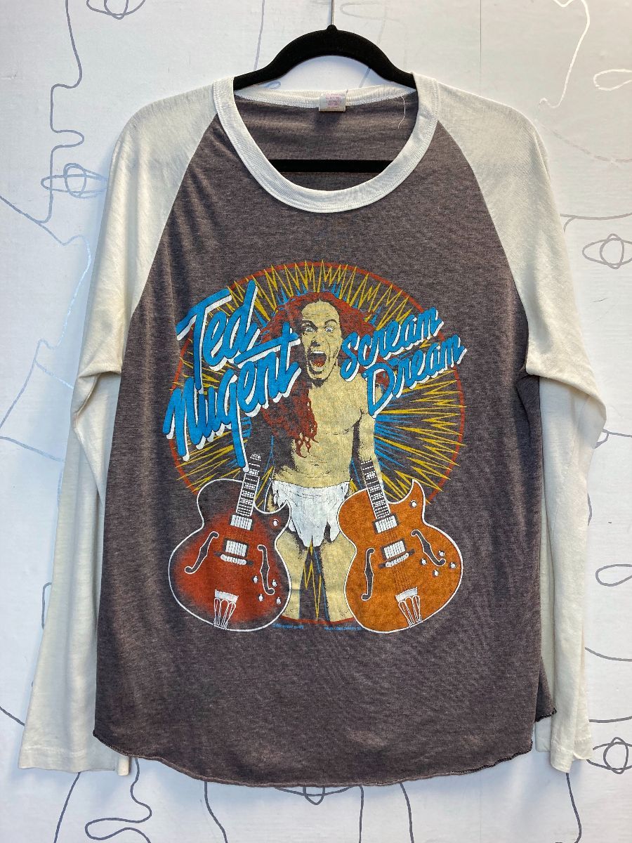 70's Ted nugent Raglan sleeve T-shirt トップス Tシャツ/カットソー 