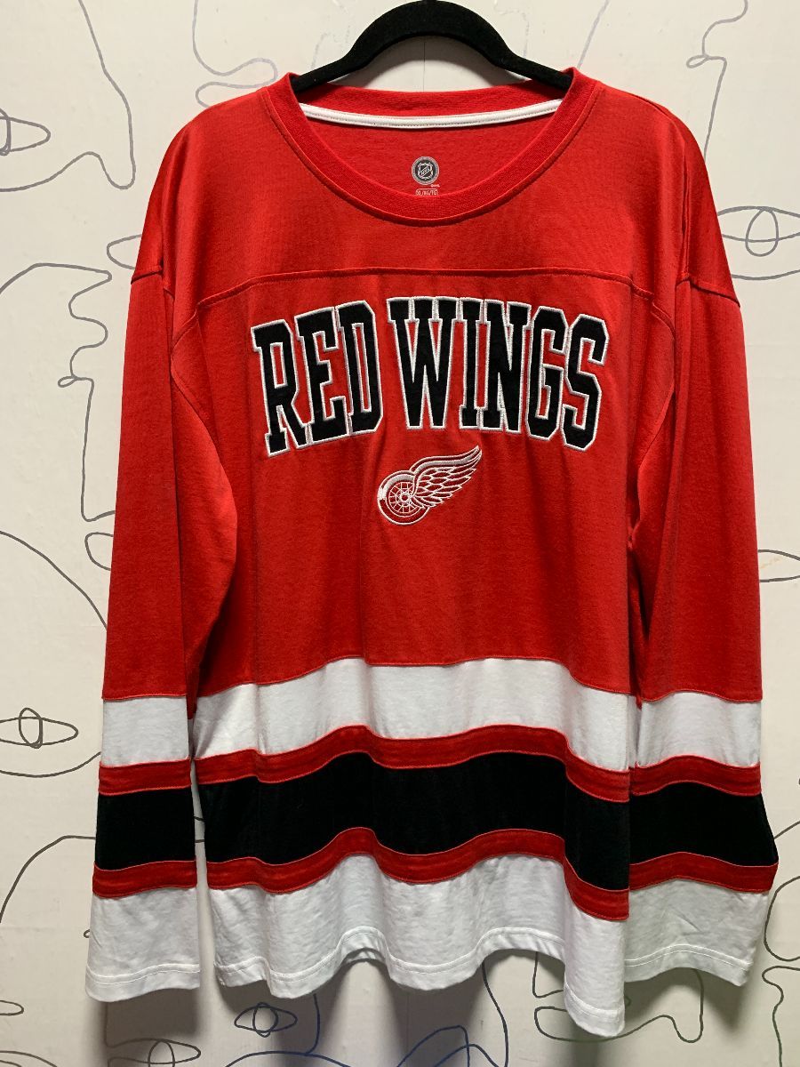 Nhl Detroit Red Wings Embroidered Hockey Style Shirt
