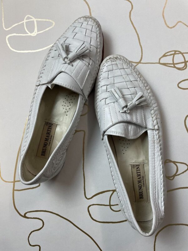 product details: CLASSIC LEATHER WEAVE DETAIL LOAFERS WITH TASSELS photo