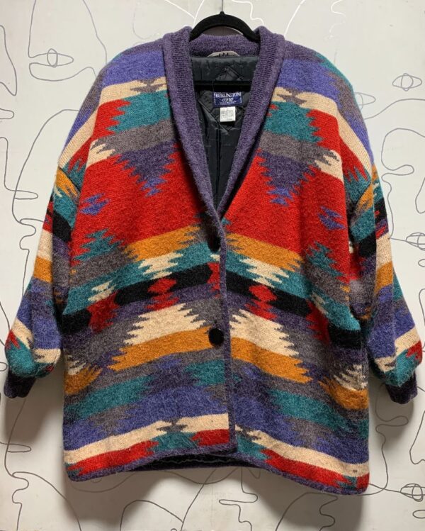 product details: COZY OVERSIZED NAVAJO PATTERN KNIT CARDIGAN JACKET AS-IS photo