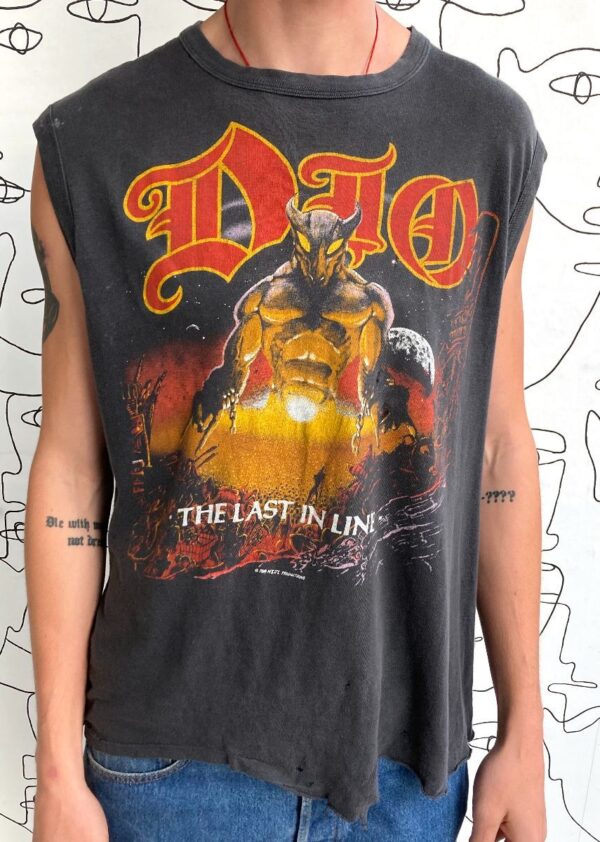 product details: DISTRESSED DIO THE LAST IN LINE 1984 TOUR MUSCLE TEE TANK photo