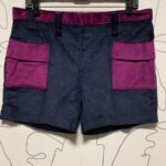 DEADSTOCK PURPLE AND NAVY CORDUROY CARGO SHORTS