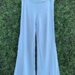1970S BABY BLUE BELL BOTTOM KNIT PANTS BUTTON SIDES