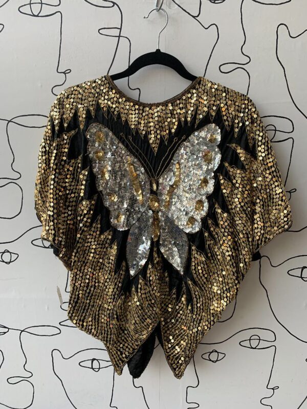 product details: CLASSIC SEQUIN BUTTERFLY TOP SILK LINED photo