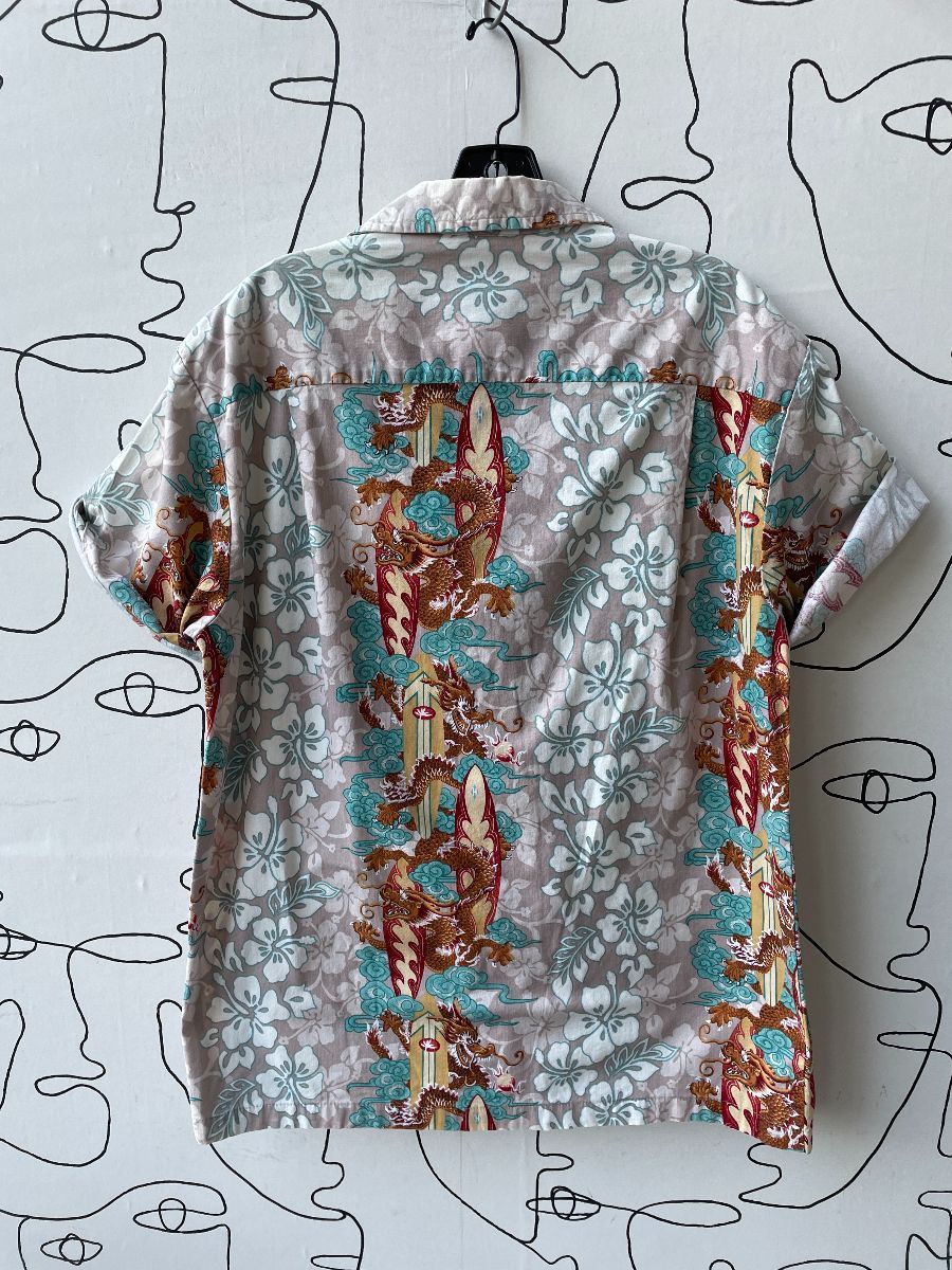 Ss Bd 1990s Cotton Hawaiian Shirt Dragon Design | Boardwalk Vintage