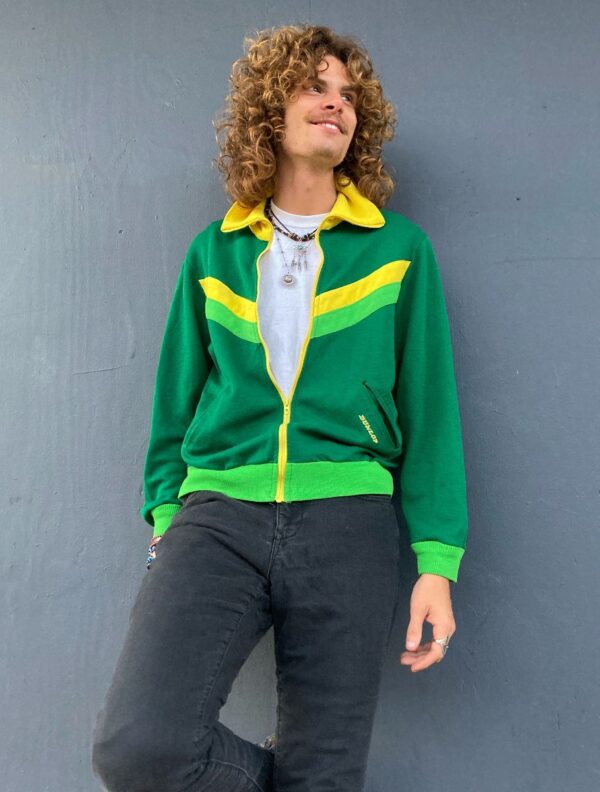 product details: AMAZING 1970S ZIPUP CHEVRON DESIGN TRACK JACKET photo