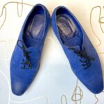 BEAUTIFUL BRUSHED LEATHER LACE UP BLUE SUEDE SHOES OXFORDS