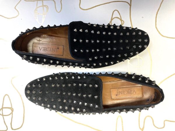 product details: SUEDE CONE STUDDED SLIP ON OXFORD SHOE photo
