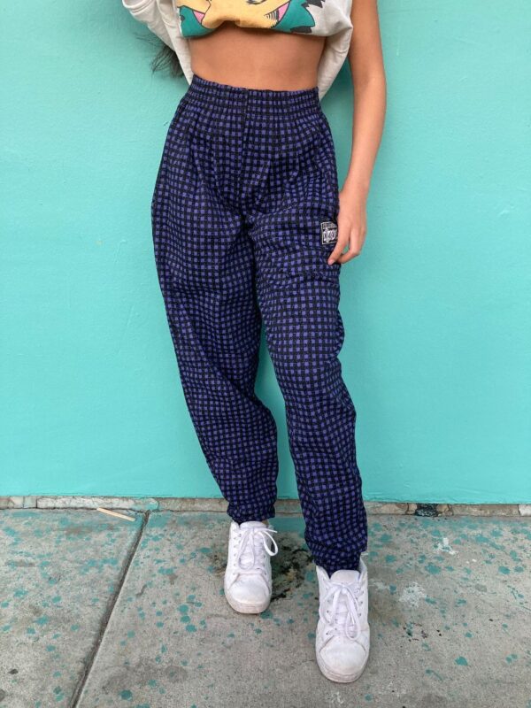 product details: 1990S DEAD-STOCK COTTON WORKOUT PANTS HOUNDSTOOTH PRINT photo