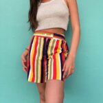 1960S VERTICAL STRIPE HIGH-WAISTED SHORTS AS-IS