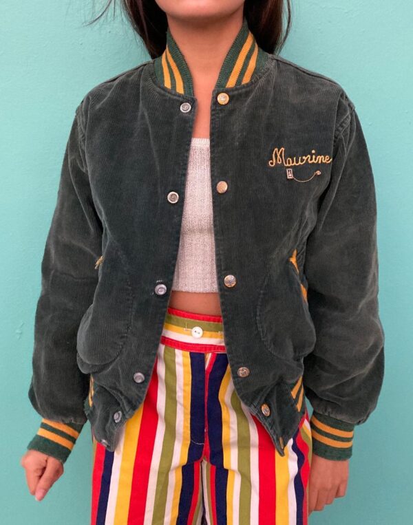product details: RAD 1960S CHAIN STITCHED CORDUROY VARSITY JACKET SMALL FIT photo