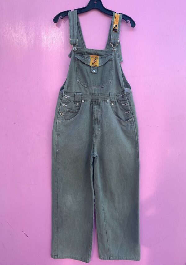 product details: 1990S EXTRA BAGGY OLIVE GREEN OVERALLS photo