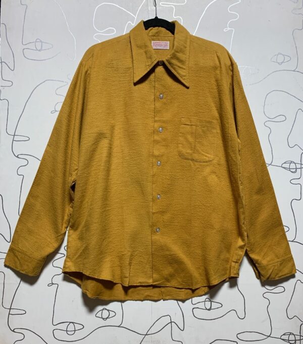 product details: 1960S-70S100% COTTON FLANNEL STYLE LONG SLEEVE BUTTON UP FRONT POCKET SHIRT photo