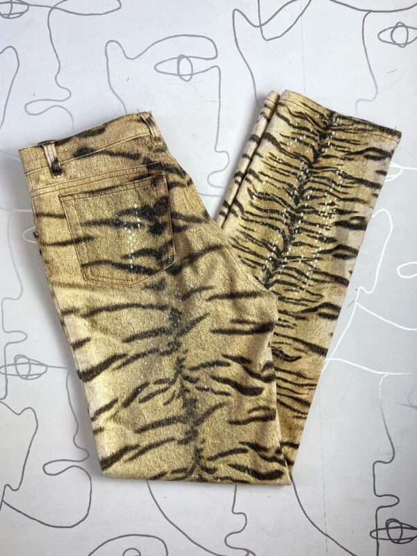 product details: Y2K CAVALLI RAD HIGH WASIT TIGER PRINT JEANS photo