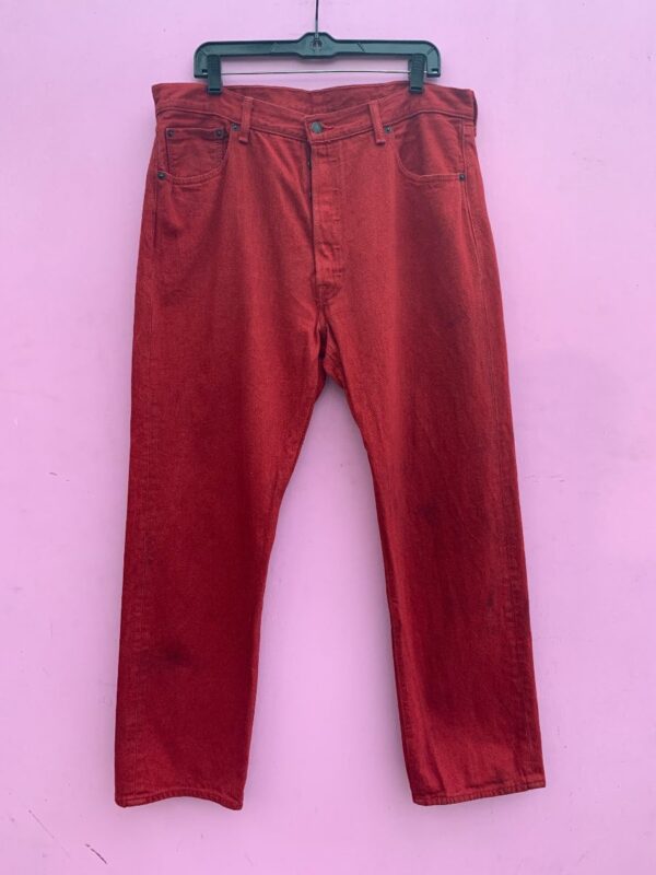 product details: CLASSIC 501 REGULAR FIT RED COLORED DENIM JEANS photo