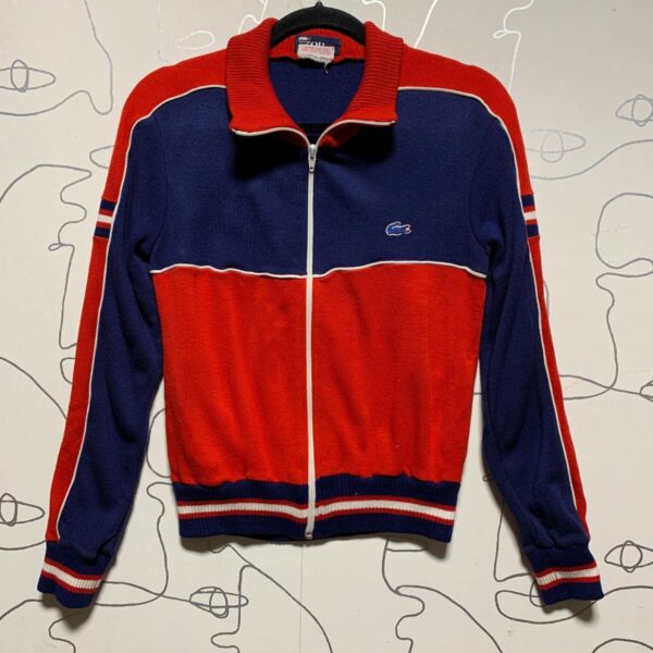 product details: RETRO 1960S LACOSTE ZIP UP COLLARED LONG SLEEVE COLOR BLOCK WARM UP JACKET photo