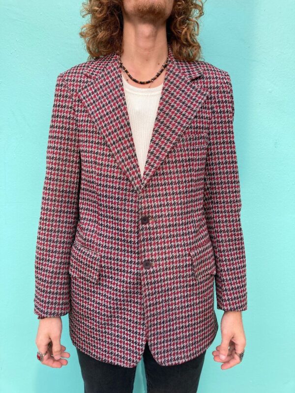 product details: HOUNDSTOOTH PARTIALLY LINED SMALL FIT BLAZER photo