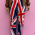 FUNKY ALLOVER U.K. UNION JACKET FLAG PRINT GOLF PANTS TROUSERS