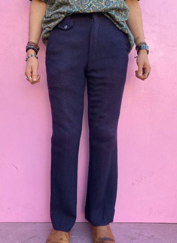 product details: RETRO 1970S TWILL WIDE LEG TROUSERS photo