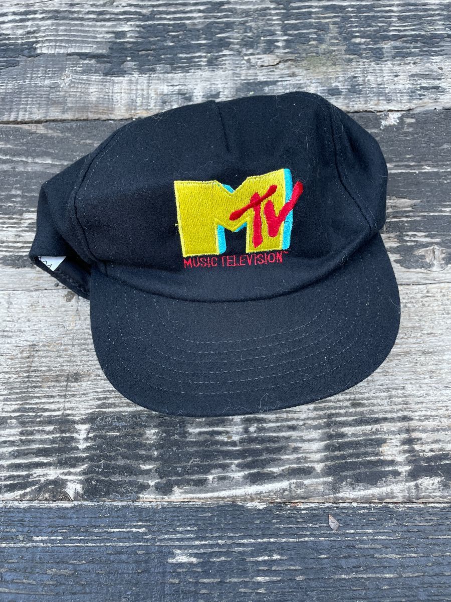 Vintage Deadstock Wool 1990s Embroidered Mtv Snapback Hat