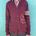 EARLY 1950S CLASSIC KNIT VARSITY SWEATER SL CHENILLE LETTERMAN PATCHES