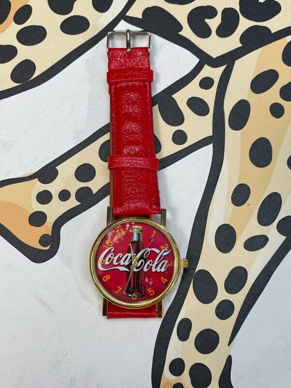product details: FUN 1980S COCA-COLA WATCH LEATHER WRIST BAND photo