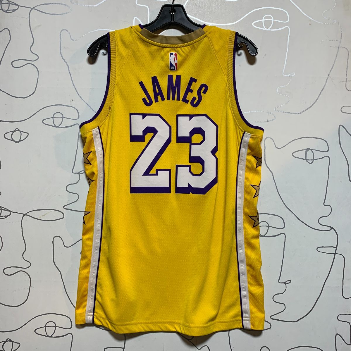 Design James #23 The City Of Angels Basketball Jersey Black Yellow Stitched
