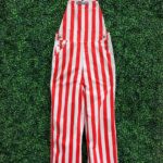 AWESOME RED AND WHITE STRIPED COTTON OVERALLS
