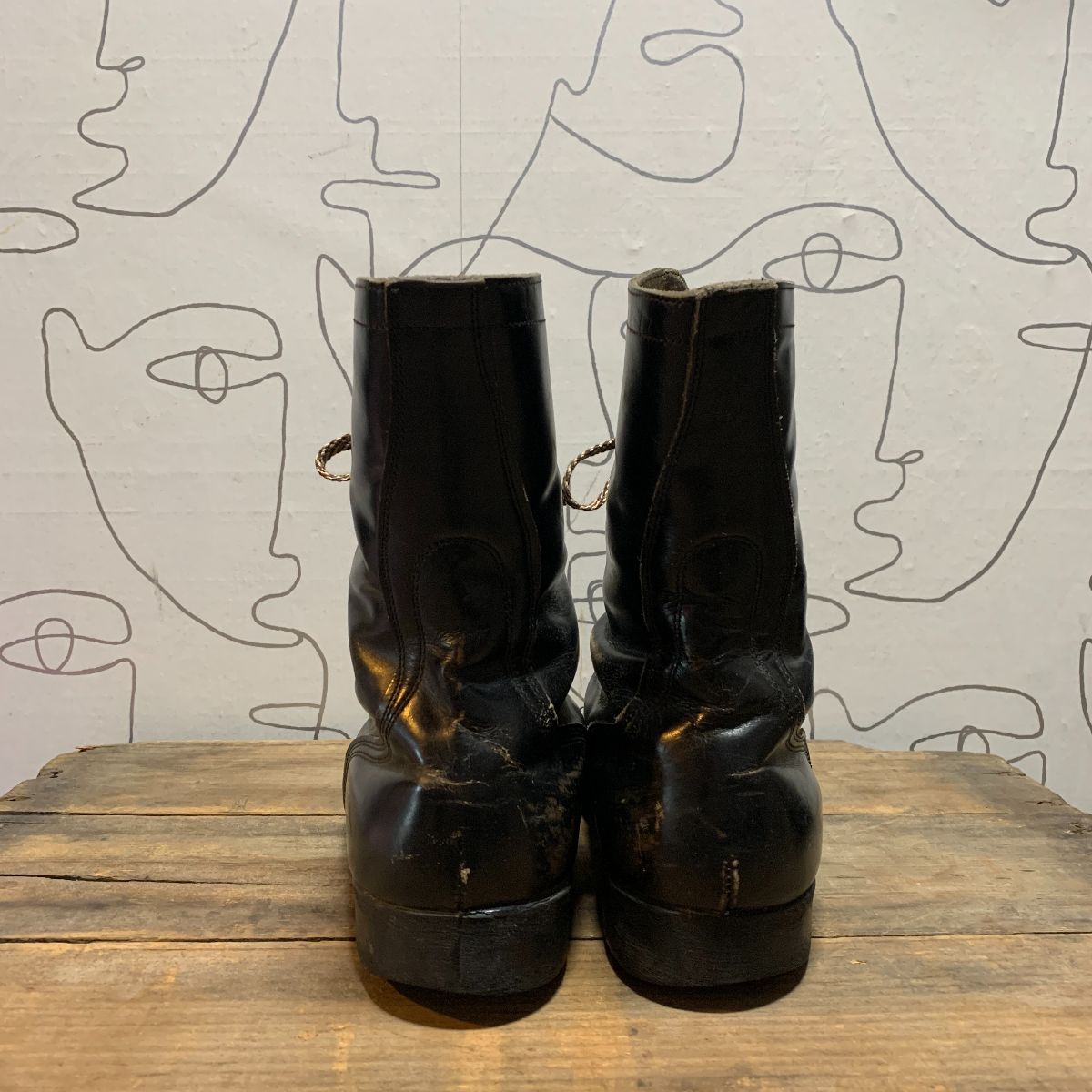 Black Leather Combat Boots | Boardwalk Vintage