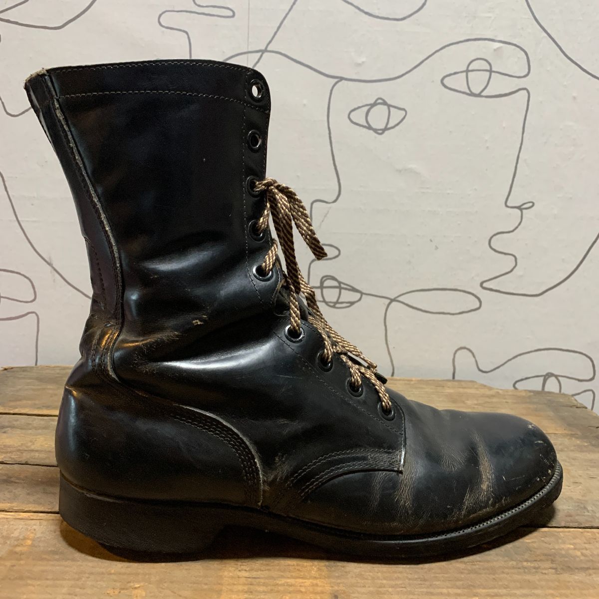 Black Leather Combat Boots | Boardwalk Vintage